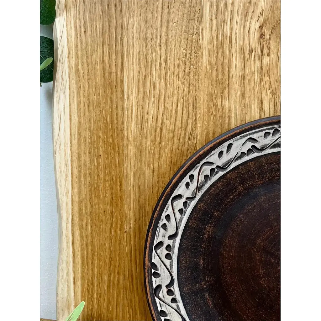 Тарілка 21 см керамічна (глиняна) різьблена Ангоб - фото 7