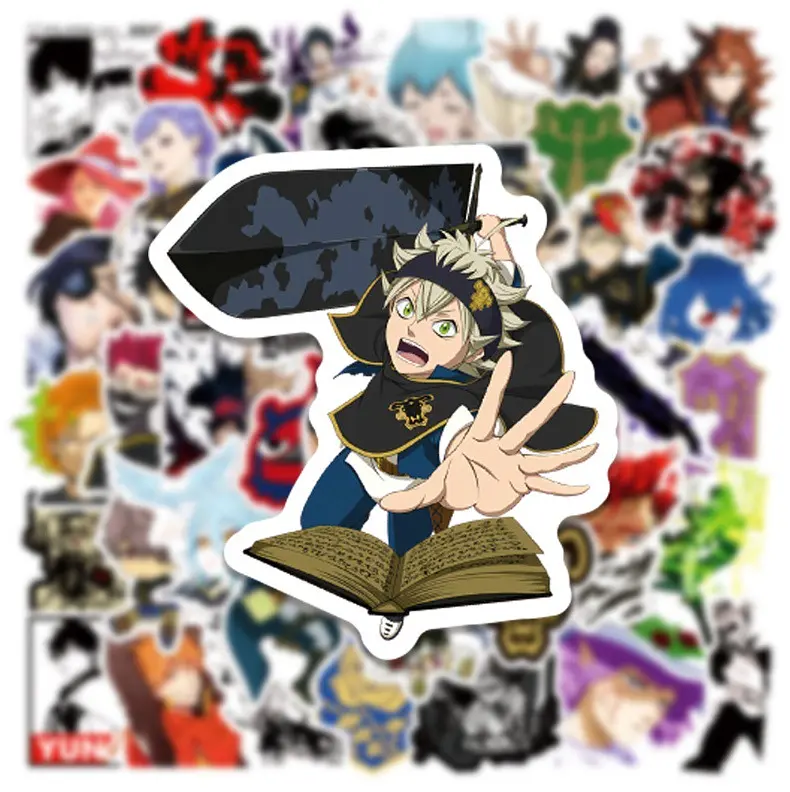 Стікерпак Чорна конюшина Набір наклейок GeekLand Black Clover 50 штук - фото 3