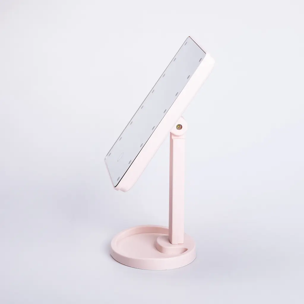 Косметичне дзеркало з LED-підсвіткою 16 світлодіодів, рожевий Yiwu HP-10-3AP - фото 3