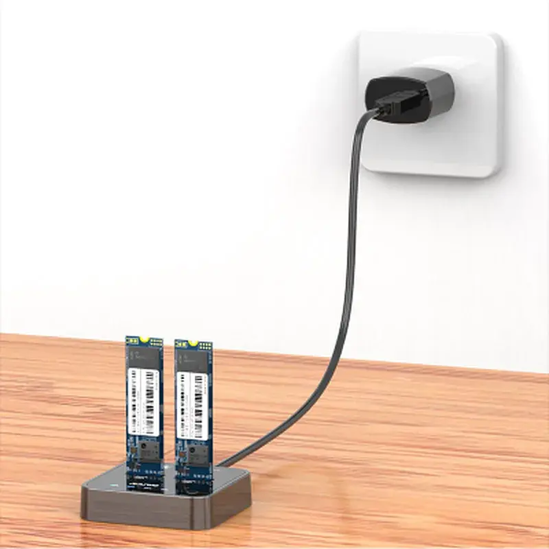 Док-станція для накопичувачів Maiwo 2*SATA M.2 SSD Key B/B+M USB 3.1 Gen1 Type-C (K3016SG1) - фото 3