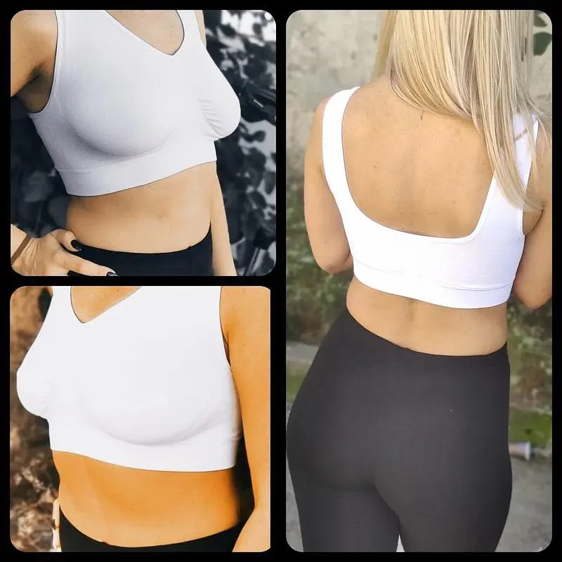 Топ для спорта Ahh Bra белый XL, бесшовный бюстгальтер без косточек - фото 4