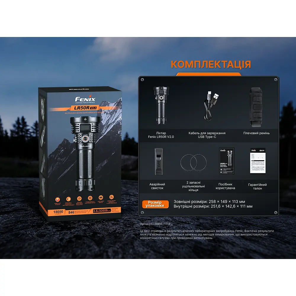 Ліхтар ручний Fenix LR50R V2.0 - фото 27