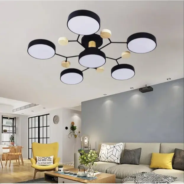 Світлодіодна LED люстра Linisoln Dim 9609/5+1BK - фото 2