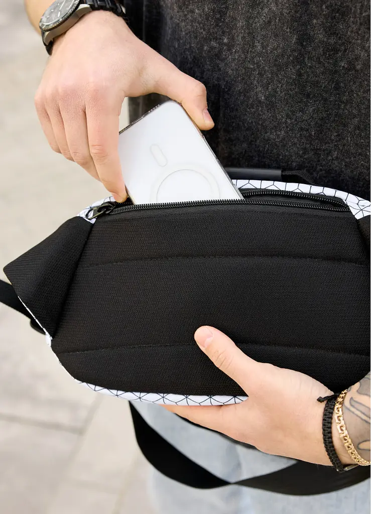 Сумка через плече бананка Sambag Flex Pro принт "Square" 30 × 17 × 15 см (85451150m) - фото 3