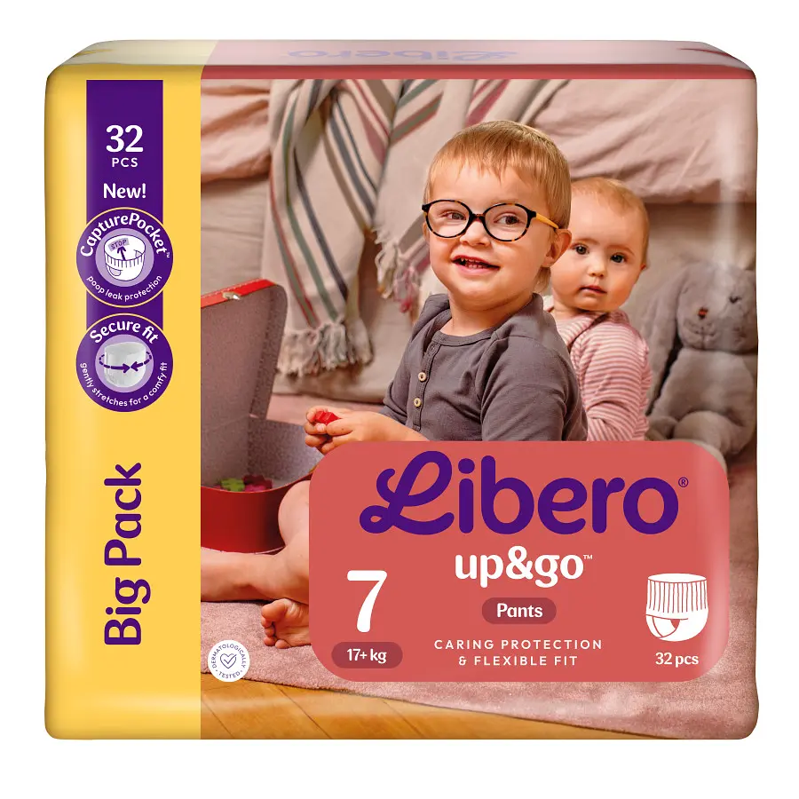 Подгузники-трусики Libero Up&amp;Go 7 (17+кг) 32 шт. - фото 2