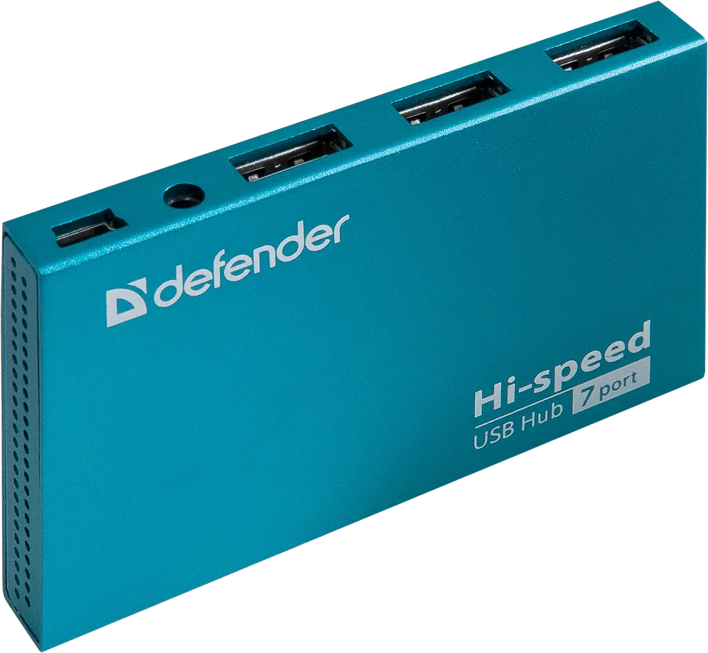 USB-хаб Defender Septima Slim+Adapterб 7xUSB 2.0 220V (83505) (6054147) - фото 2