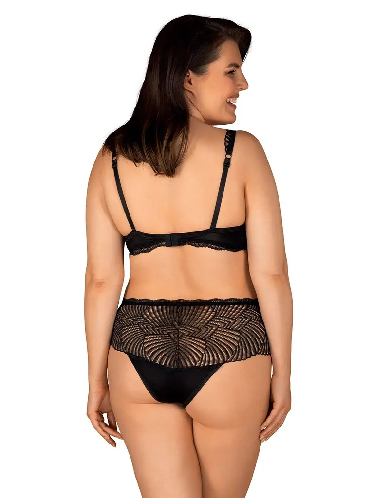 Комплект білизни Obsessive Klarita 2XL/3XL чорний - фото 3