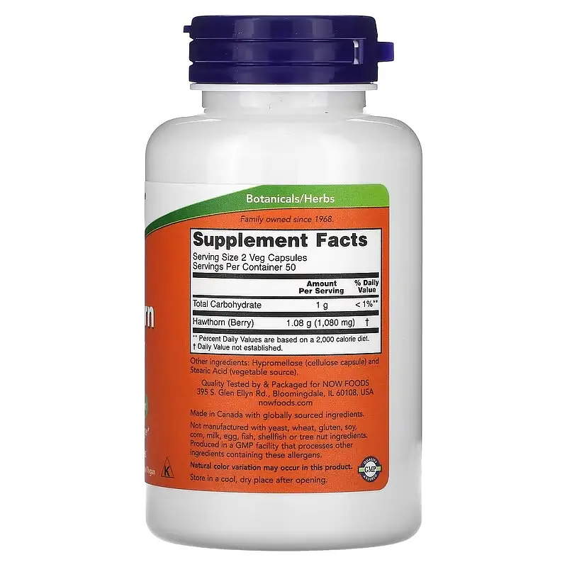 Інші екстракти Hawthorn Berry 540 mg 100 Capsules NOW vit0005877 - фото 2