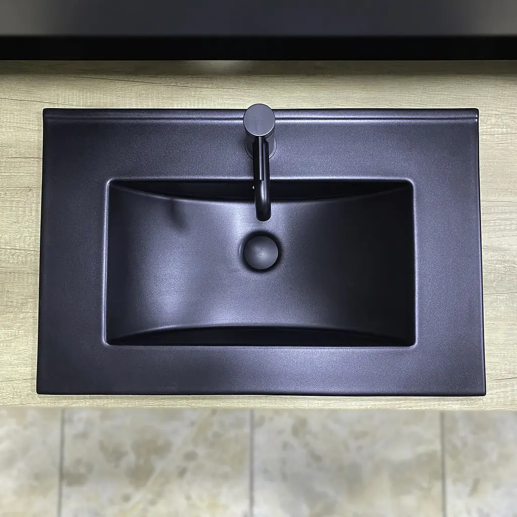 Умивальник VBI Ferrara 70 black matt врізний VBI-018043, Чорний матовий - фото 3