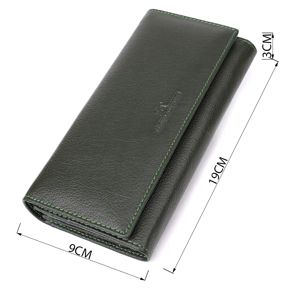 Кошелек в два сложения из натуральной кожи ST Leather 19х9х3 см acs0029693 - фото 3