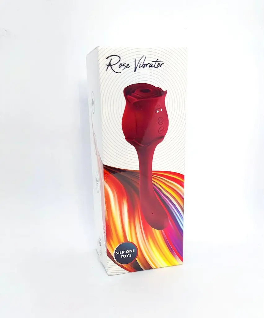 Подвійний вібратор з вакуумною стимуляцією Stymulator Rose S-E05 purple - фото 4