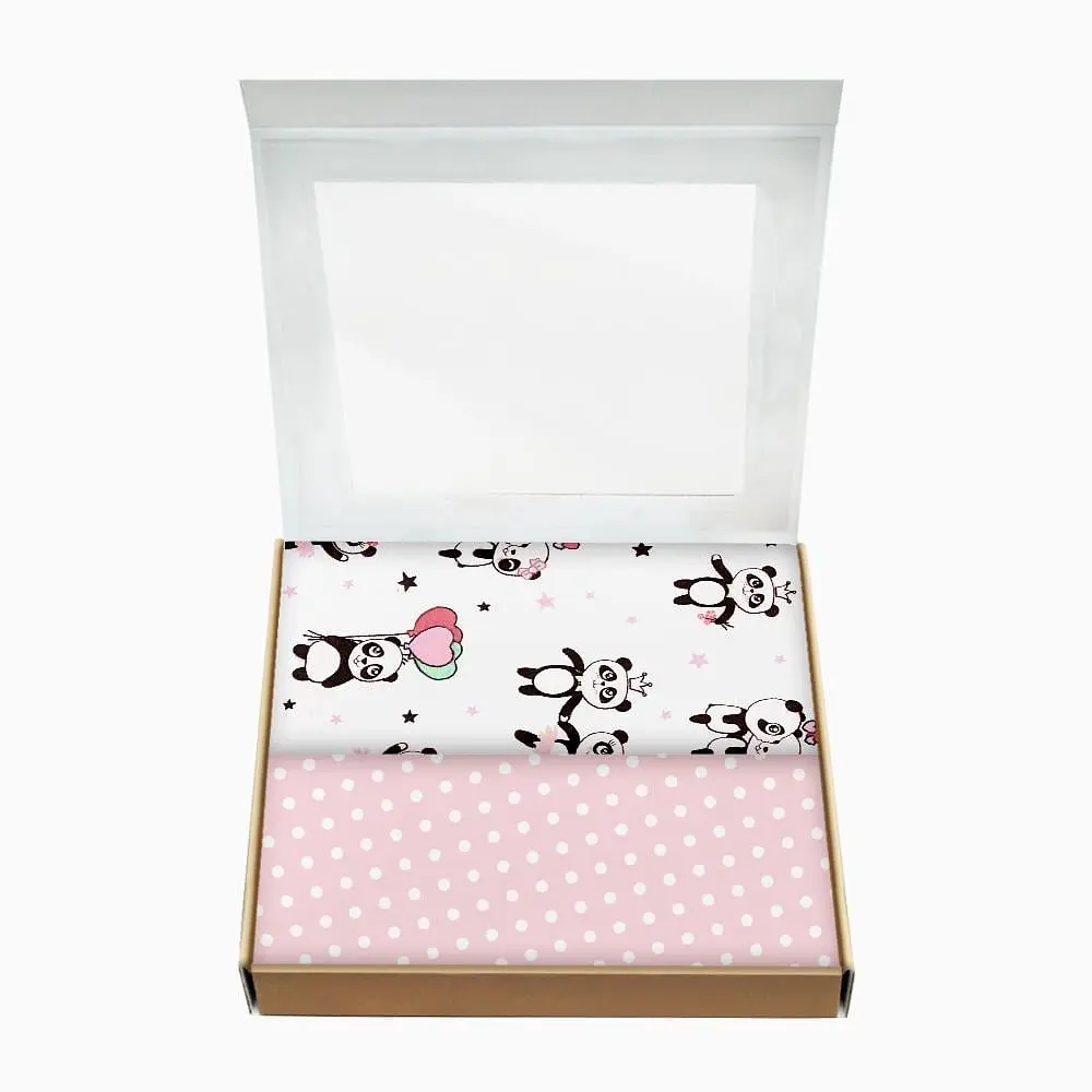 Пелюшки багаторазові Cosas дитячі Rose Panda 2 шт., 80х100 см, білі - фото 2