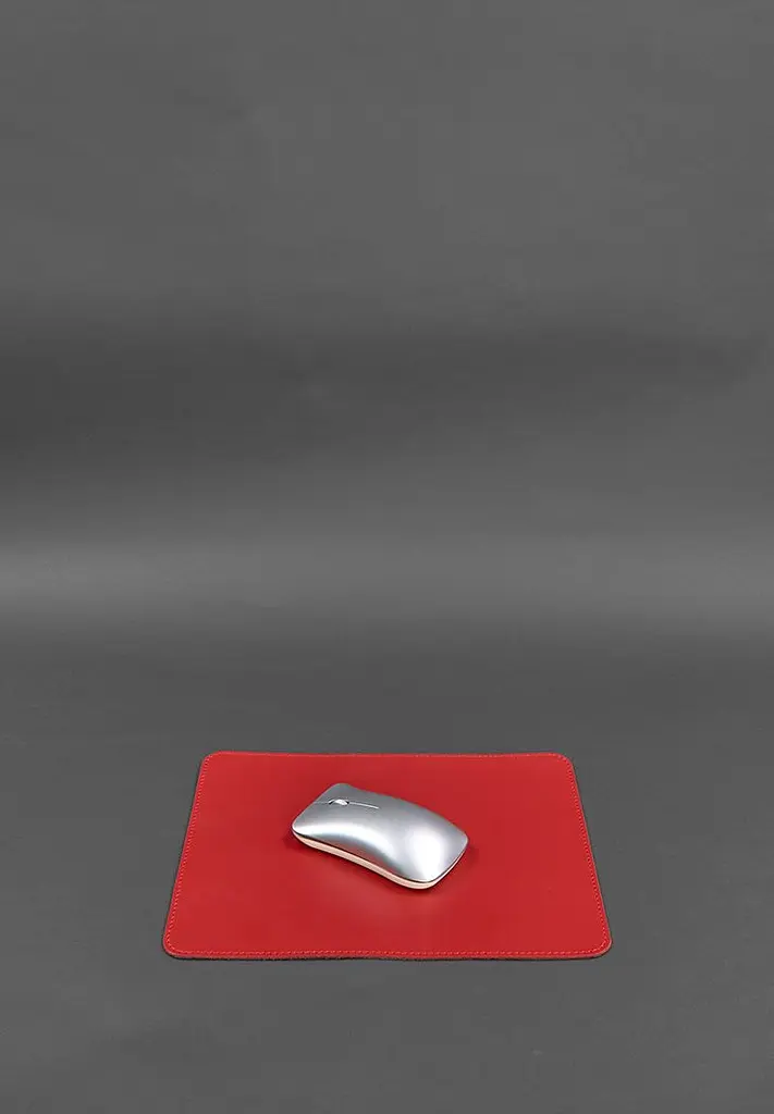 Коврик для мышки из натуральной кожи 1.0 красный краст - фото 3