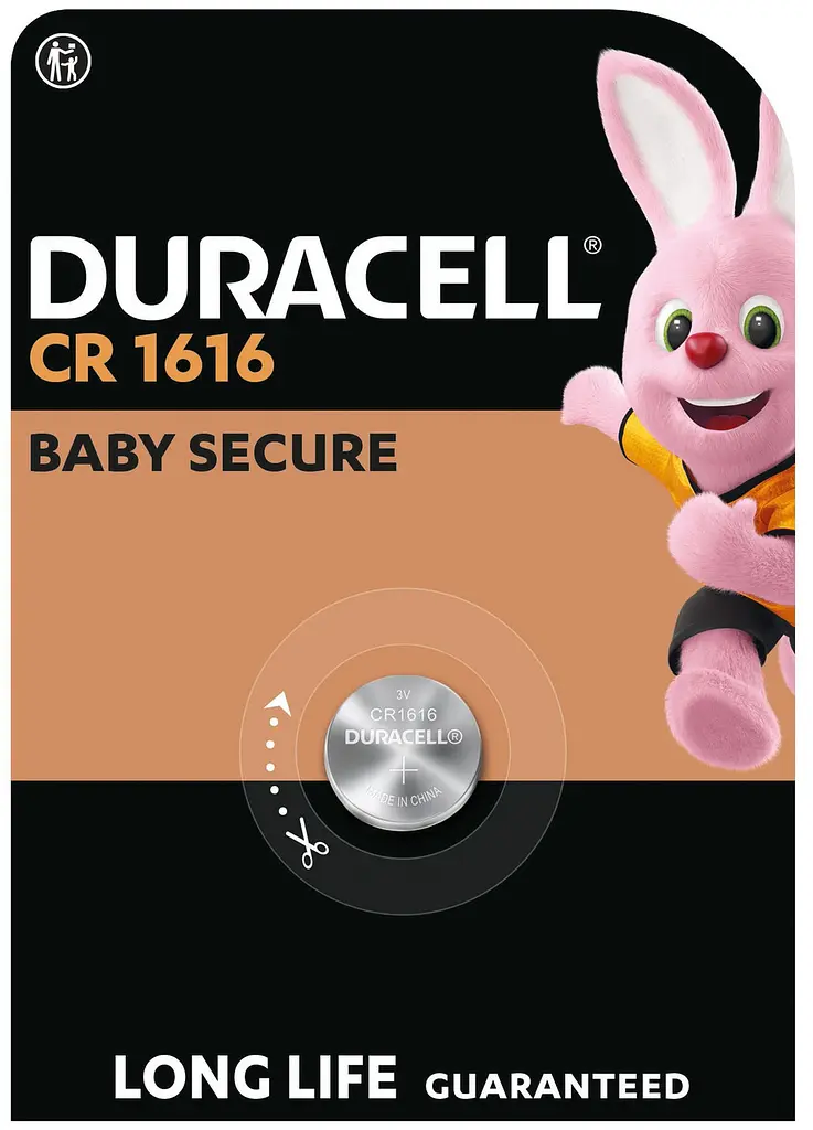 Спеціальна літієва батарейка типу «таблетка» Duracell 1616 3V, (CR1616), 1 шт. в упаковці (7091708)