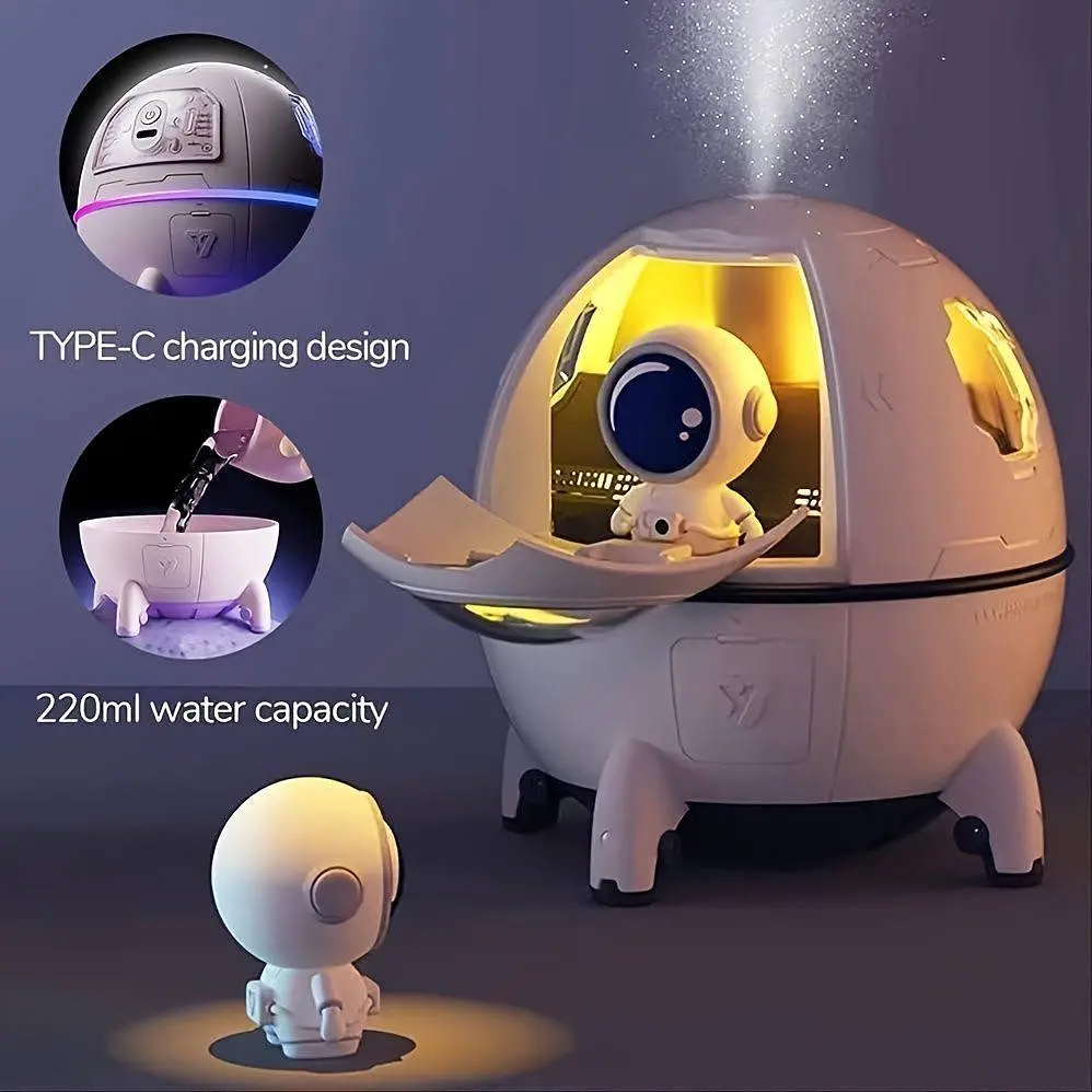 Зволожувач повітря Нічник космонавт Аромадифузор Humidifier 220мл 3 режими підсвічування - фото 5