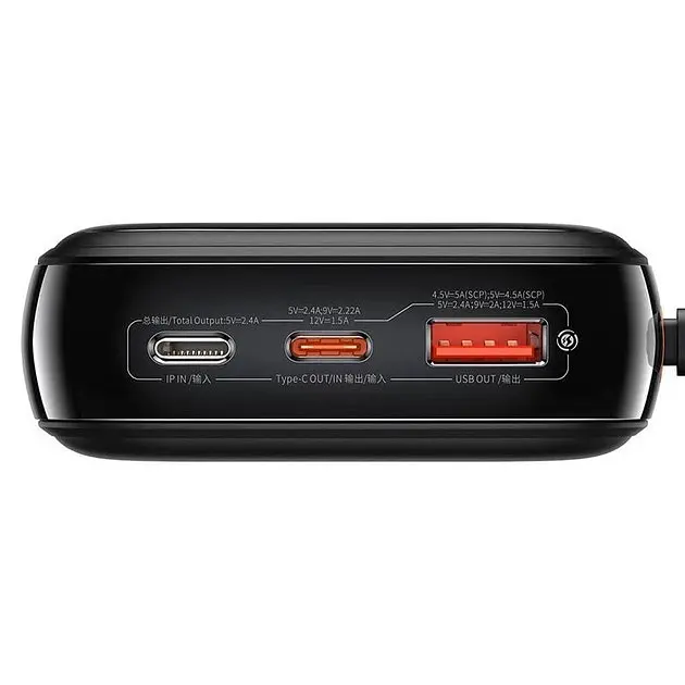 Внешний аккумулятор с дисплеем Baseus Qpow Pro 20000 mAh 22.5W Type-C Edition PPQD060301 черный - фото 4