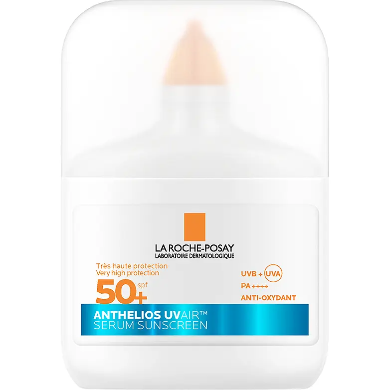 Набір La Roche-Posay: сироватка для обличчя Anthelios SPF50+ сонцезахисна зволожувальна з антиоксидантами 50 мл + сироватка-концентрат інтенсивної дії для корекції зморшок та відновлення пружності чутливої шкіри 10 мл + косметичка La Roche-Posay - фото 2