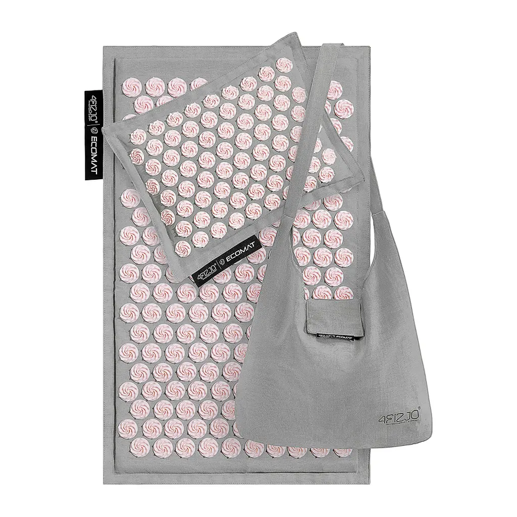 Килимок акупунктурний 4FIZJO Eco Mat Аплікатор Кузнєцова з подушкою 68 x 42 см Grey/Pink 4FJ0228 (P-5907739312174) - фото 8