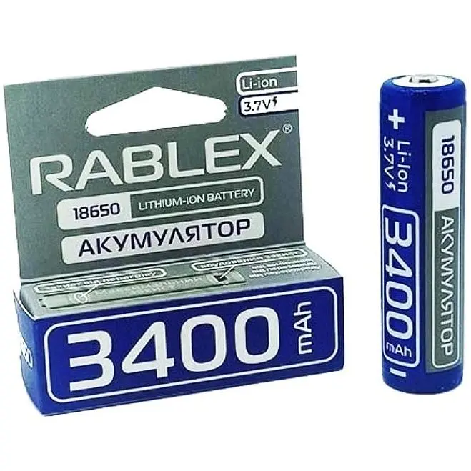 Литий-ионный аккумулятор с защитой Rablex 18650 3400 mAh (Li-ion) 3.7 V - фото 4