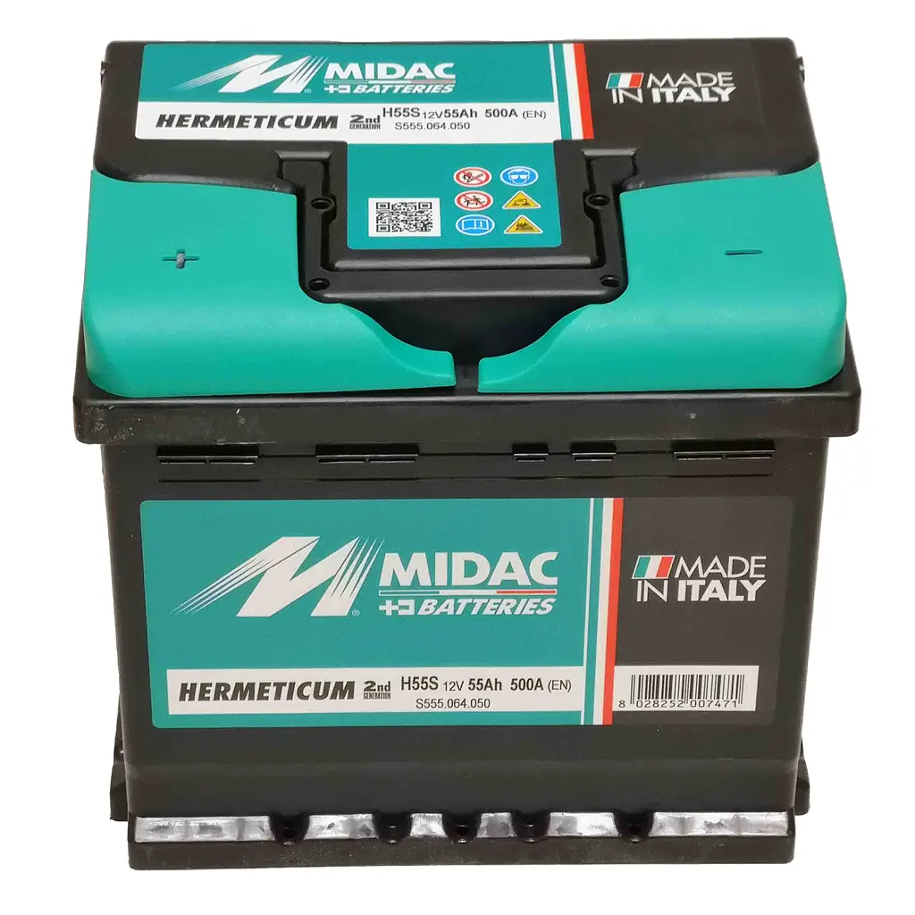 Аккумулятор 6СТ-55 MIDAC HERMETICUM, 12V 55Ah, (+/-), EN500А - фото 4