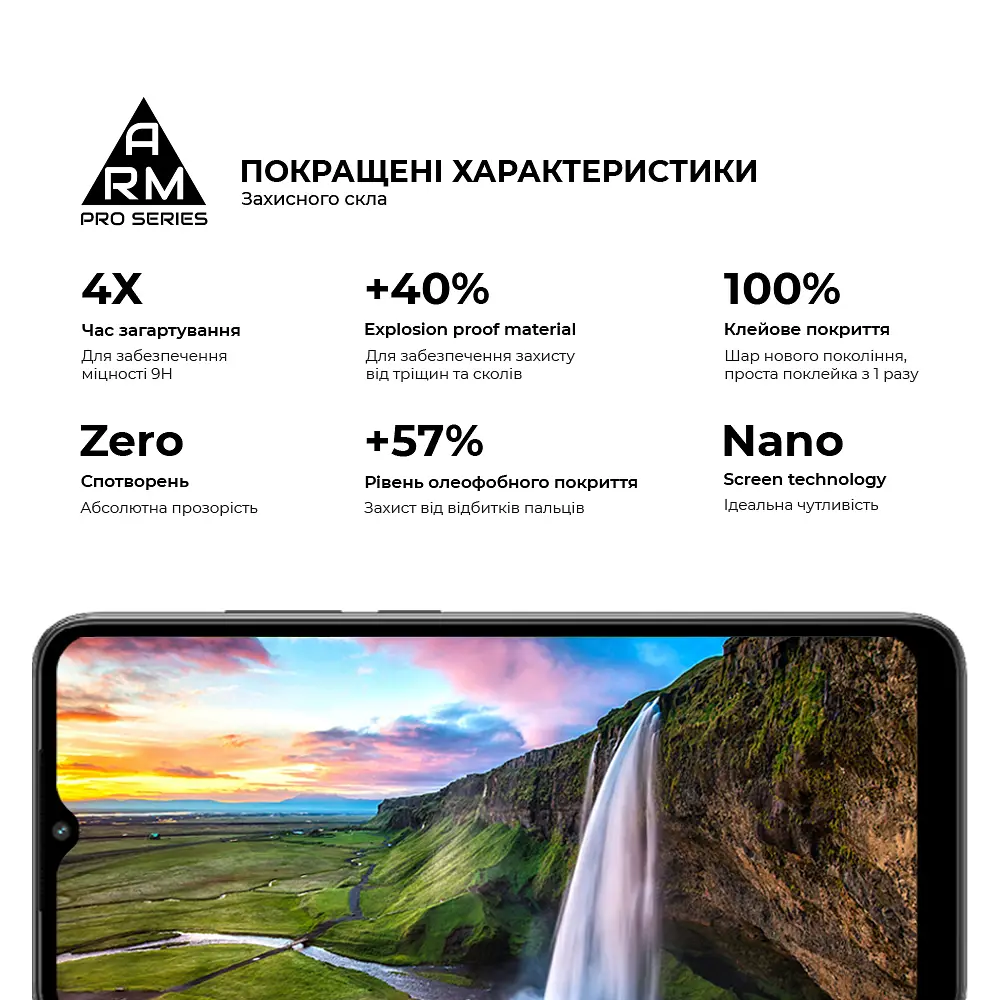 Захисне скло на Xiaomi Redmi A2/A2+ з олеофобним покриттям, Pro, повне проклеювання, антистатичний і пиловідштовхуючий шар, 9H, самоклеючеся, 2.5D, на весь екран, антистатичний клей, ArmorStandart (ARM66569) - фото 5