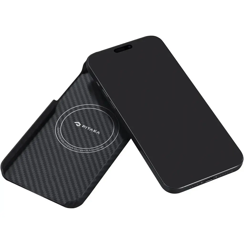 Чехол-накладка Pitaka MagEZ Case 4 Twill 1500D Black/Grey для iPhone 15 (KI1501) - фото 6