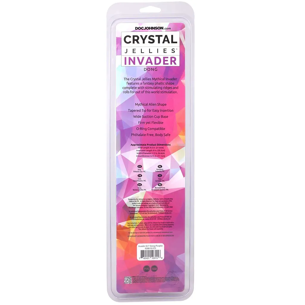 Фентезійний фалоімітатор Doc Johnson Crystal Jellies Invader 8.5 Inch, 21.6 см - фото 6