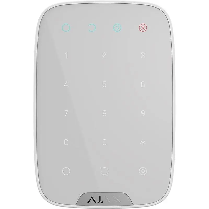 Бездротова сенсорна клавіатура Ajax KeyPad White (8706.12.WH1/38249.12.WH1) - фото 2