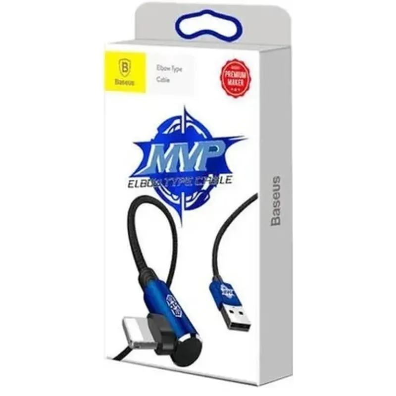 Дата кабель USB 2.0 AM to Lightning 2.0m 1.5A 90° corner blue Baseus (CALMVP-A03) - фото 3