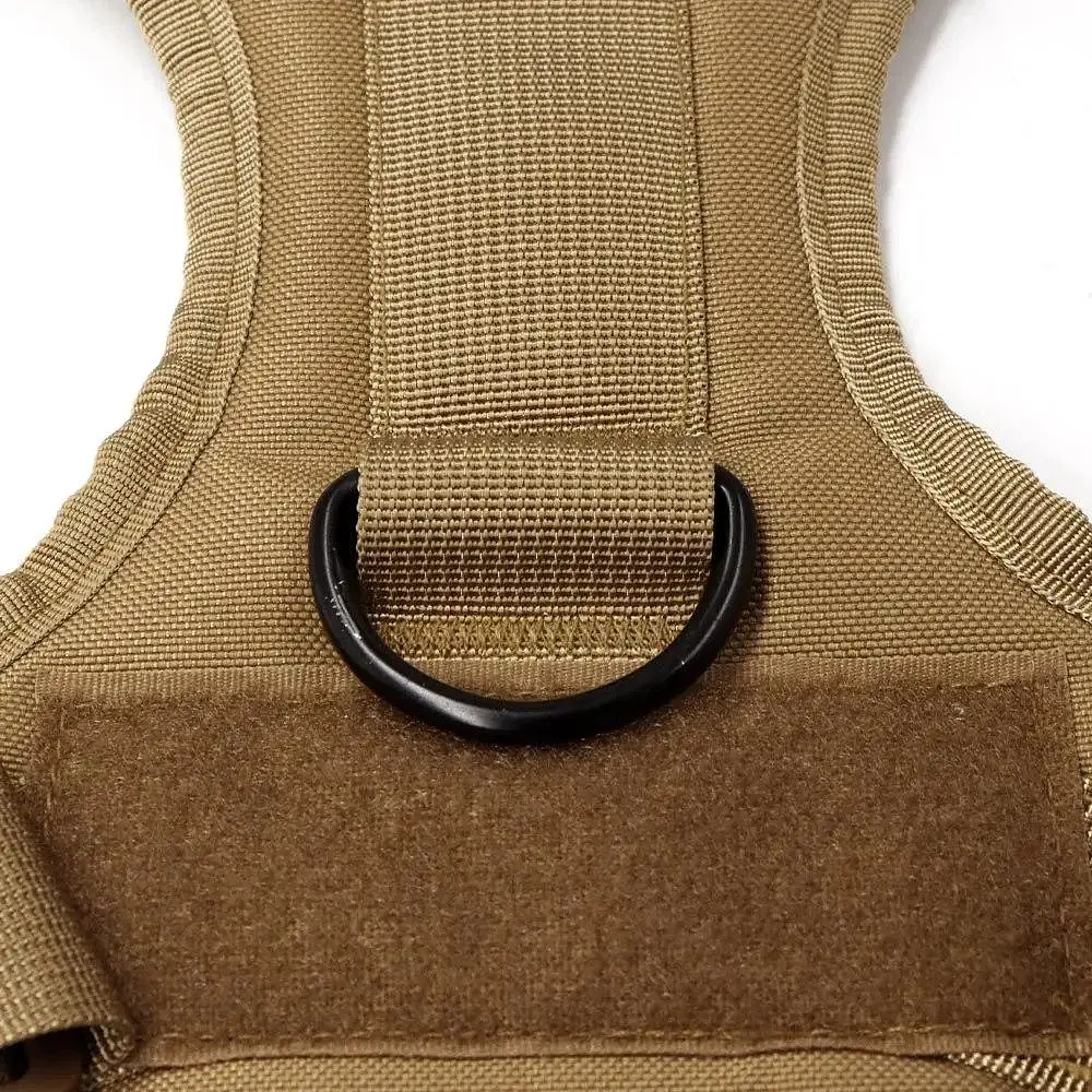 Шлейка для собак Tactical K9, металева пряжка фастекс і система MOLLE Коричневий, М - фото 5