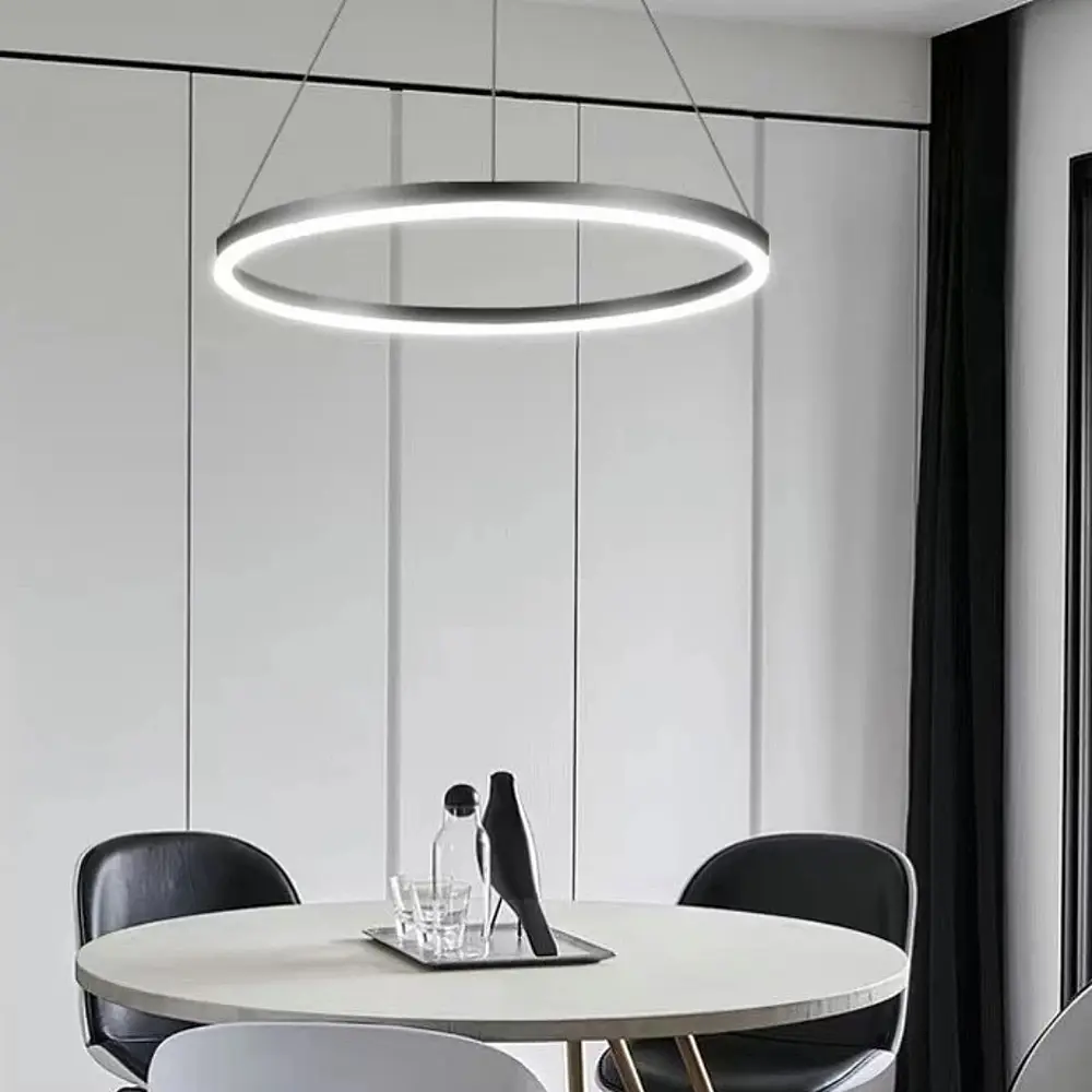 Современная LED люстра в черном каркасе Ст. M 2702 BK | Line F - фото 2