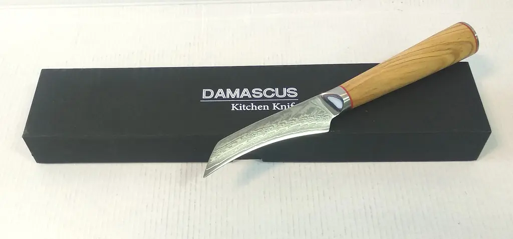 Ніж для чищення овочів Damascus DK-OK 4008 AUS-10 9 см Дамаська сталь 67 шарів - фото 5