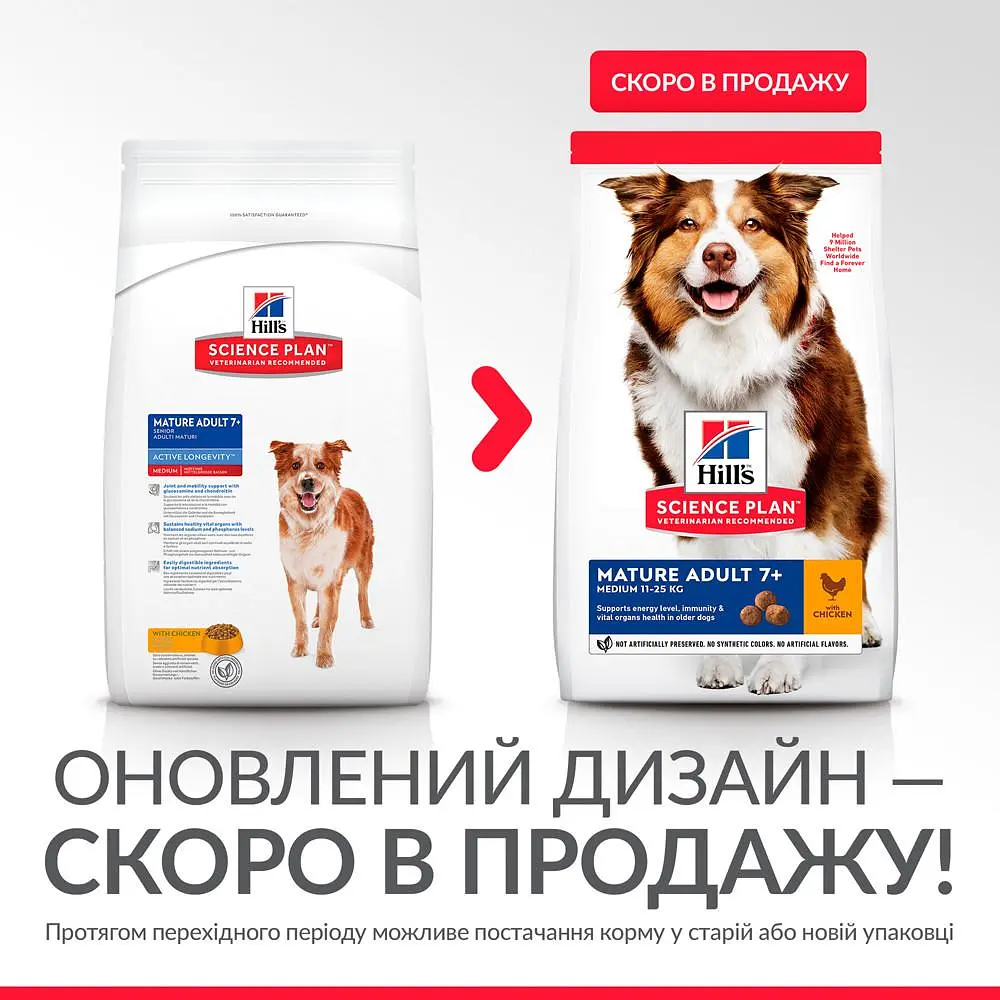 Сухий корм Hill's SP Can Mature Adult 7+ Medium C 2,5 кг для зрілого собаки 7+ середніх порід - фото 2