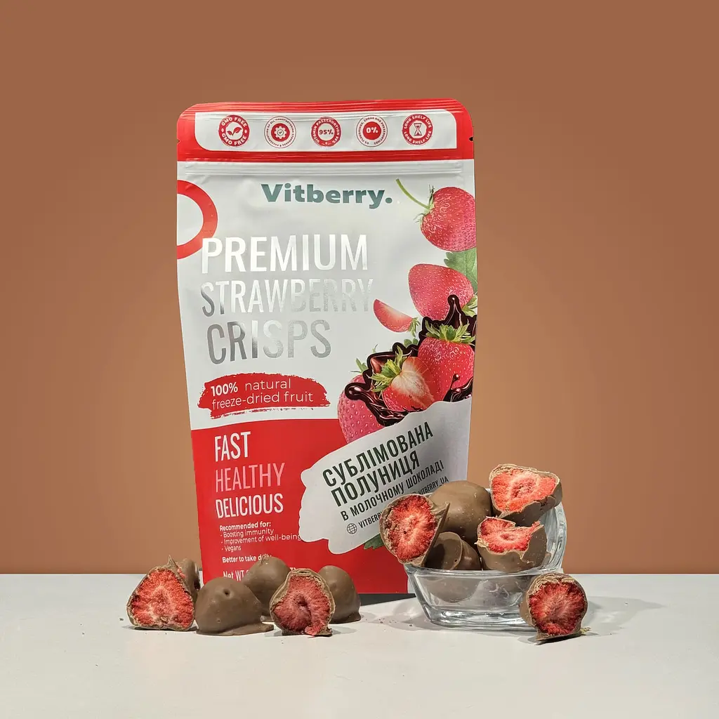 Сублимированная клубника в молочном шоколаде, 50г - фото 2