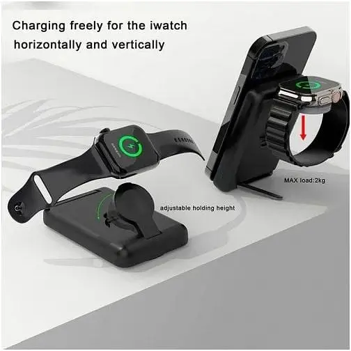 Зовнішній акумулятор Grand D21 2in1 Foldable Magnetic Wireless Charger with 10000mAh power bank - фото 3