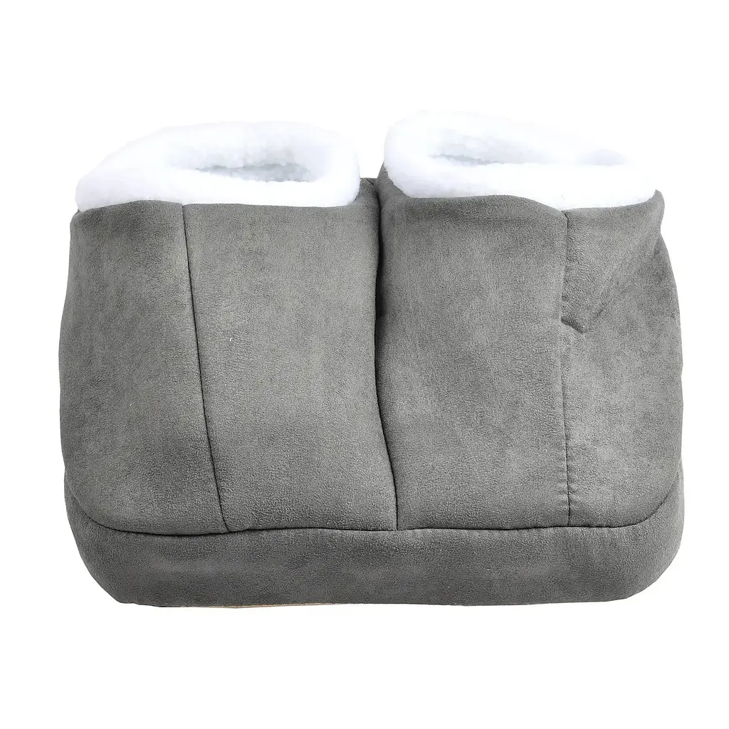 Електрогрілка для ніг Foot Warmer, масажні тапочки з підігрівом і вібромасажем 220В, сірі - фото 7