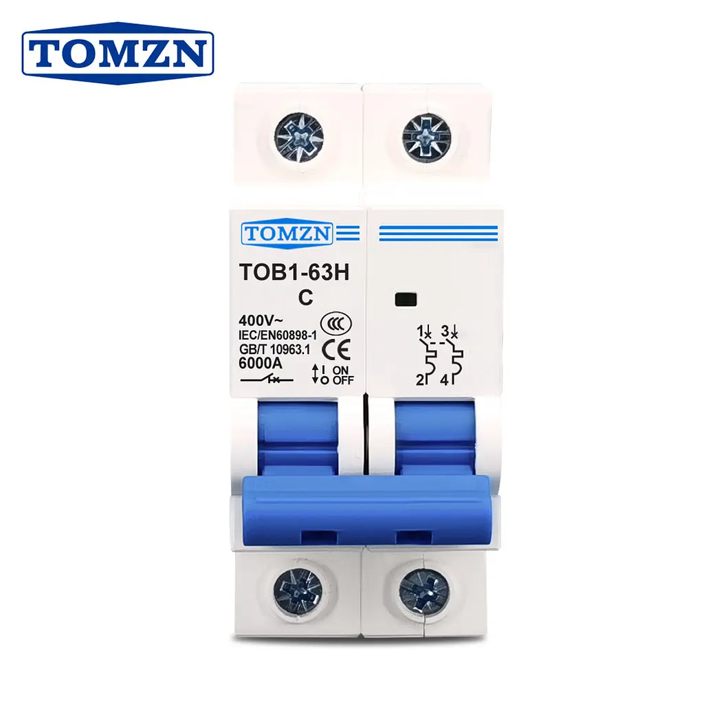 Автоматичний вимикач AC TOMZN TOB1-63H двополюсний 2P 230/400V 20A запобіжник змінного струму (19609) - фото 3