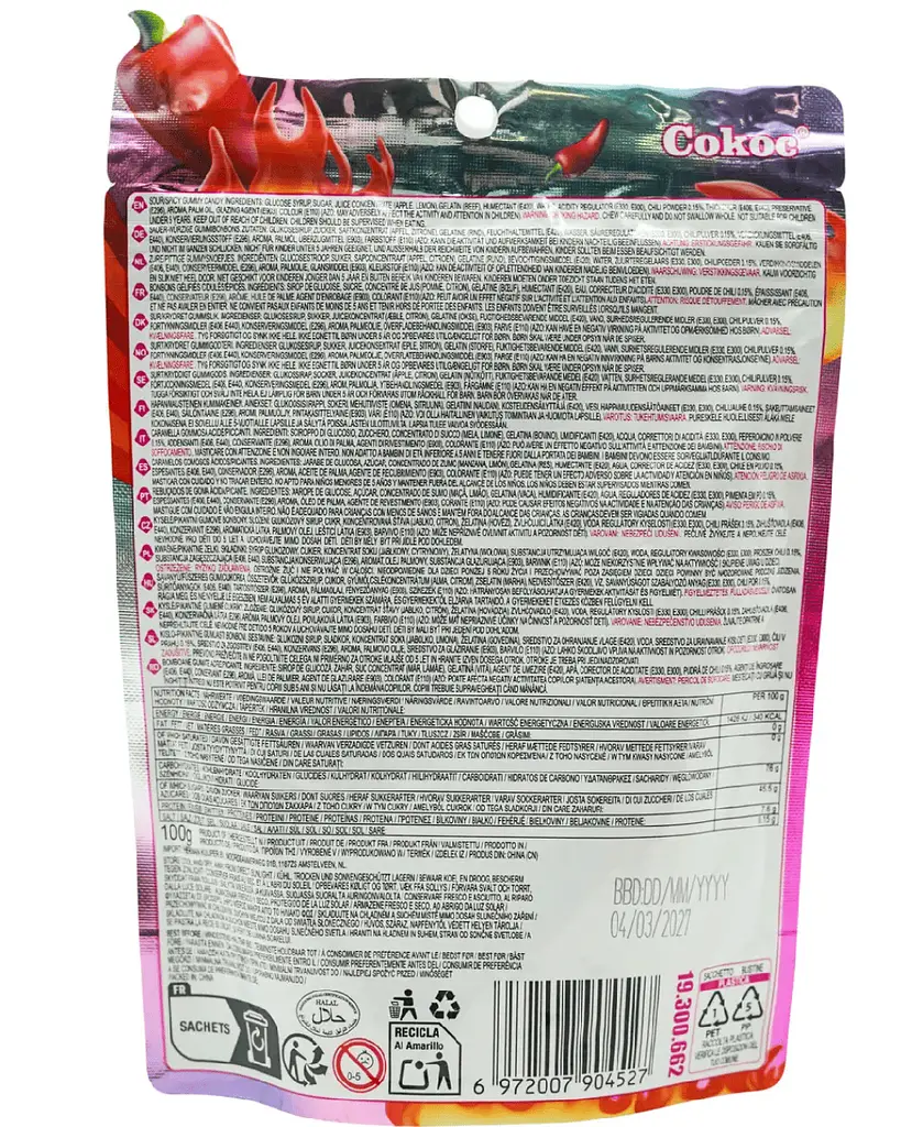 Жувальні цукерки Cokoc Spicy Sour Chewy Gummies 100г - фото 5
