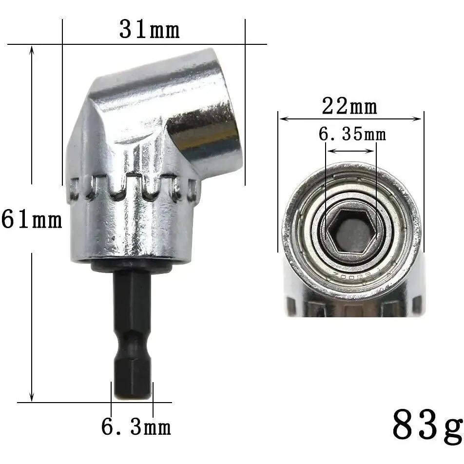 Кутовий адаптер магнітний Semi Magnetic Angle Adapter 105° насадка 1/4 сталевий для шуруповерта/дриля - фото 4