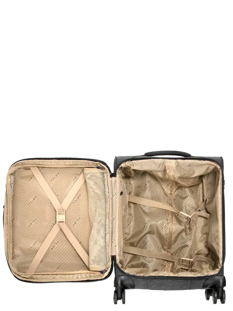 Валіза маленька S тканинна Airtex 6659 54x40x23см 50л Сірий - фото 12