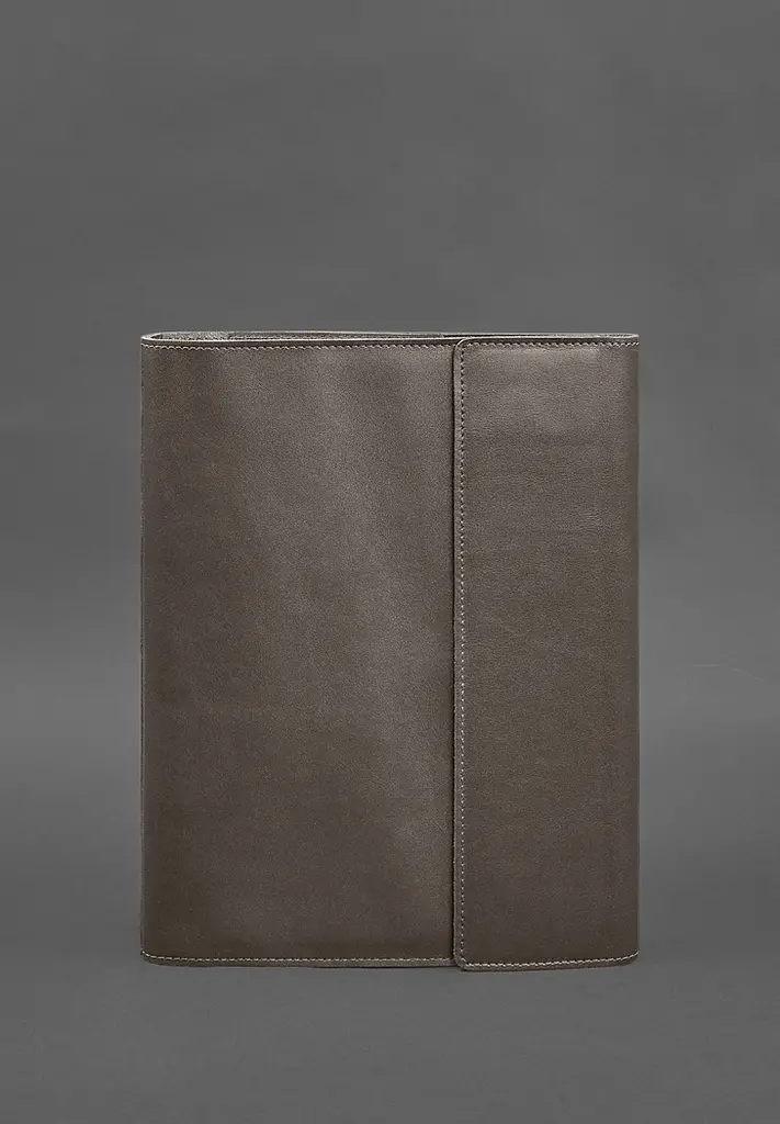 Кожаная папка для документов "Семейная" А4 на сегрегаторе с файлами темно-бежевая - фото 2