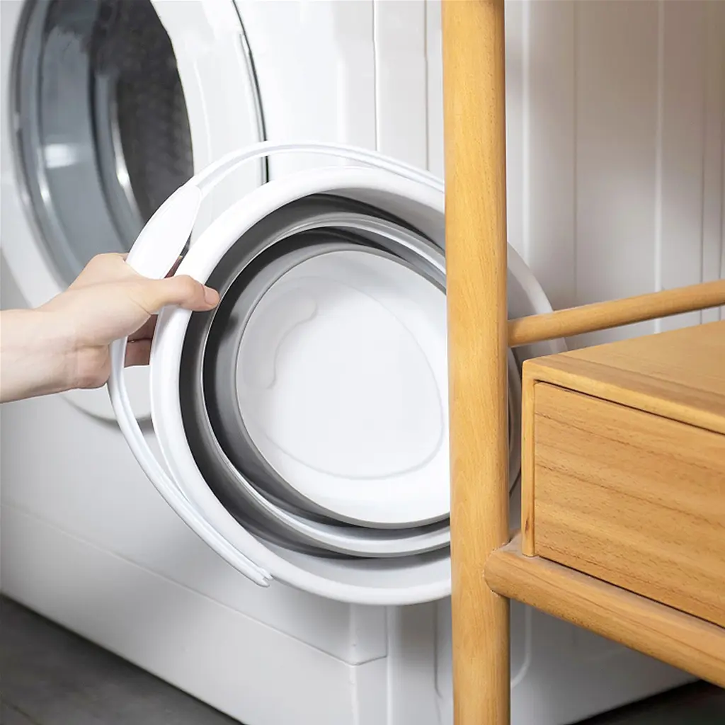 Ведро складное MBM My Home Bin-17 бело-серое 10 л (BIN-17 10L WHITE/GRAY) - фото 8