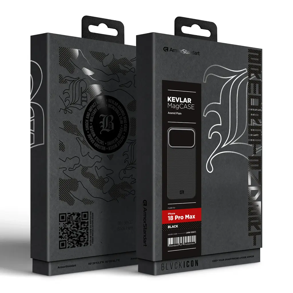 Чохол ArmorStandart BlackIcon Aramid Plain MagCase для Apple iPhone 18 Pro Max Black - фото 10