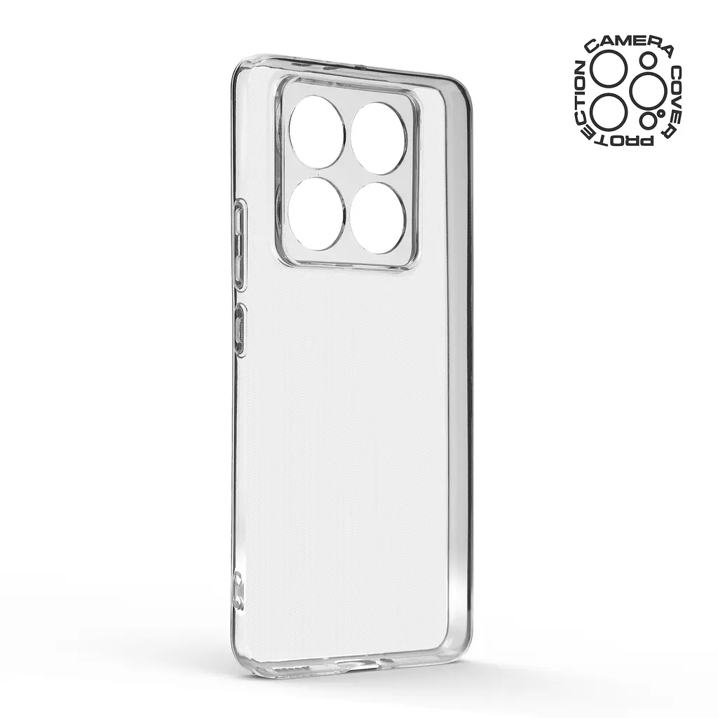 Прозрачный чехол для Xiaomi 14T Pro с защитой камеры, тонкий, силиконовый, бесцветный, ударопрочный, противоударный бампер с закрытой камерой, ArmorStandart (ARM79339) - фото 2