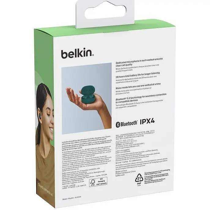 Навушники бездротові Belkin Bolt Soundform True Wireless Bluetooth Green - фото 6