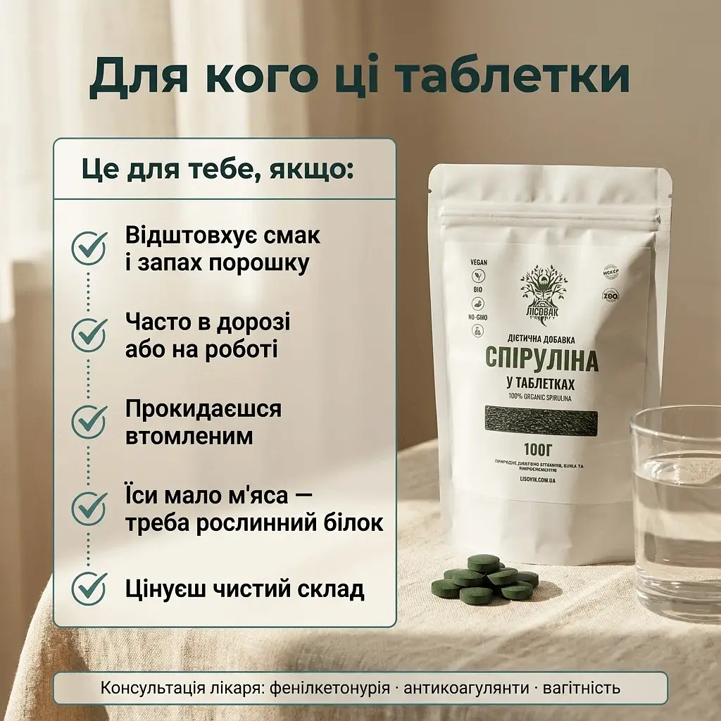 Спіруліна у таблетках 100 г - фото 5