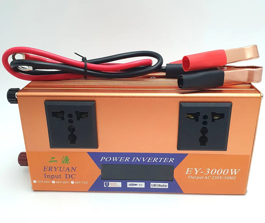 Автоінвертор 12 V-220 V перетворювач напруги з LCD-екраном та USB-портом 3000 W модифікована синусоїда Eryuan 12 V-220 V 3000 Вт - фото 8