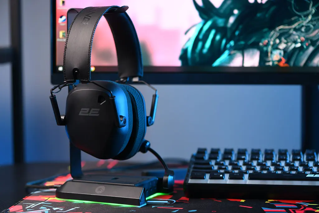 Навушники бездротові ігрові з мікрофоном 2E GAMING HG365 Black, BT/WL - фото 2