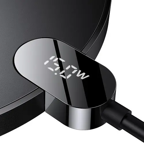 Бездротовий ЗП Baseus Digital LED Display Gen 2 Wireless Charger 15W чорний CCED000001 - фото 5