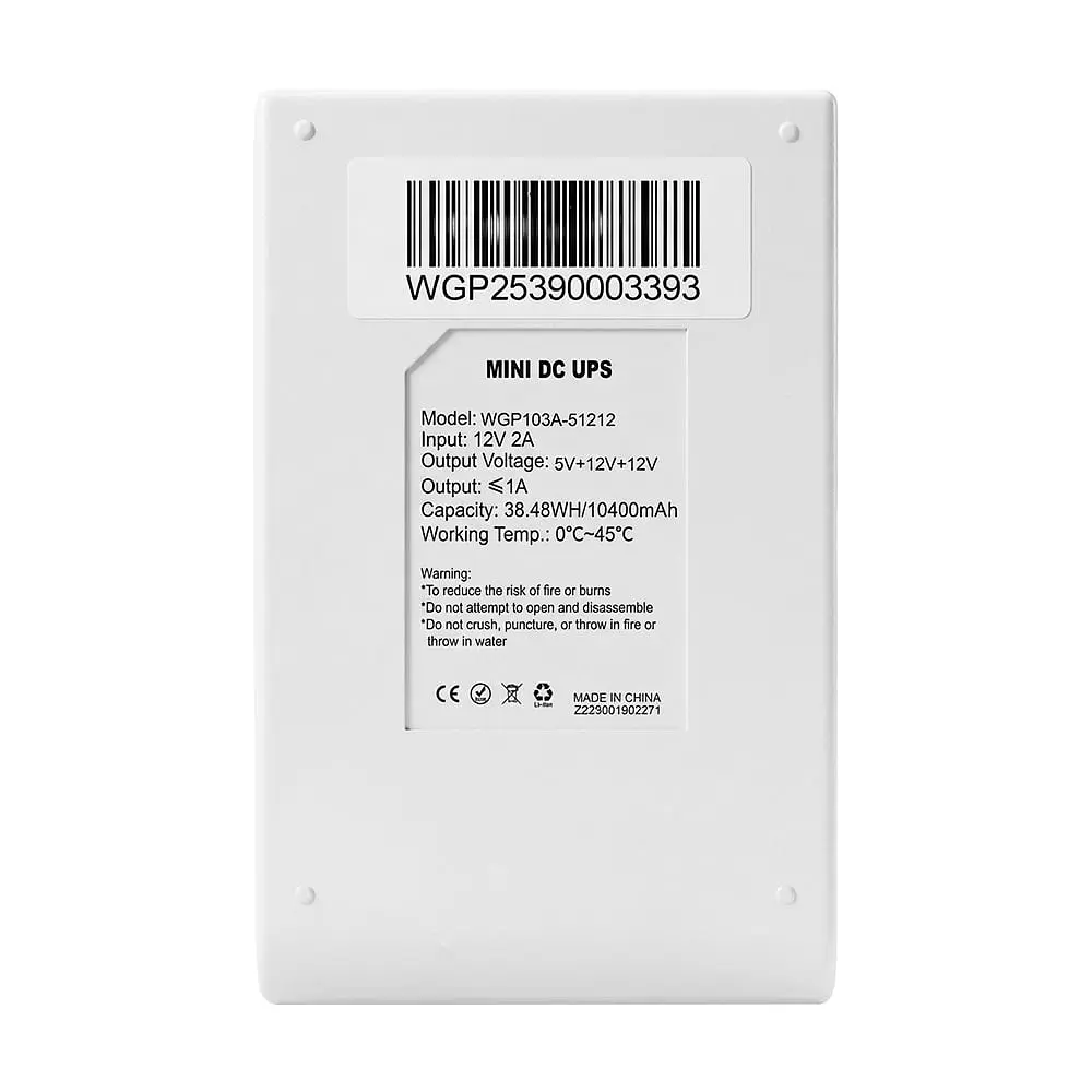 Джерело безперебійного живлення Mini UPS WGP UPS103A 10400mAh 5V/12V/12V, Li-ion 4*2.6Ah, для роутера та оптичного терміналу (42-00247) - фото 5